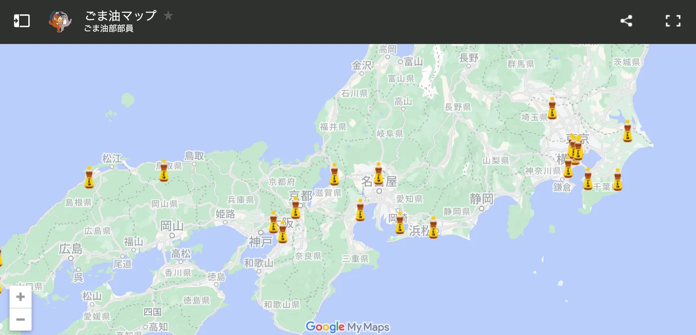開催店舗のマップ